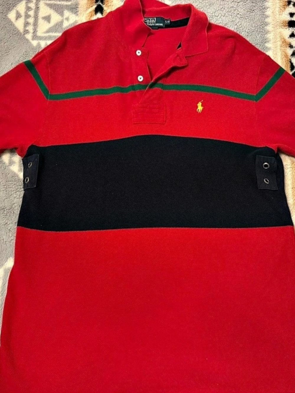 Polo Ralph Lauren Color Block Polo Size Large Like New